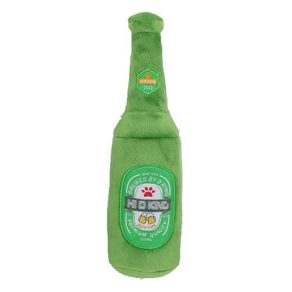 Creative Cartoon Beer Bottle Plush Dog Toy