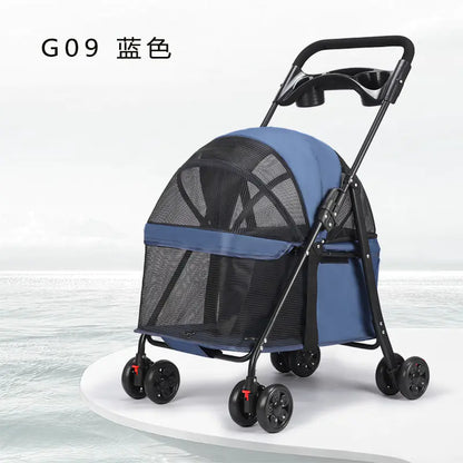 Pet Stroller for Small Dogs and Cats - Lightweight & Foldable