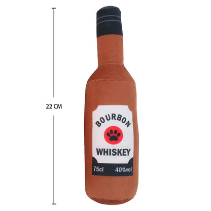 Plush Stuffed Vodka Whiskey Bottle Dog Toy